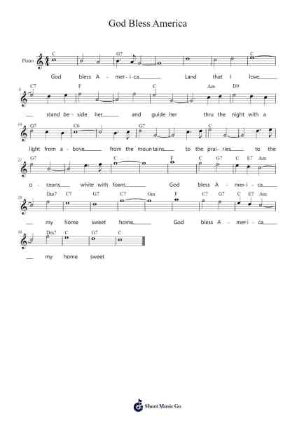God Bless America Sheet Music by Irving Berlin-Arr.Oryet Zosoll