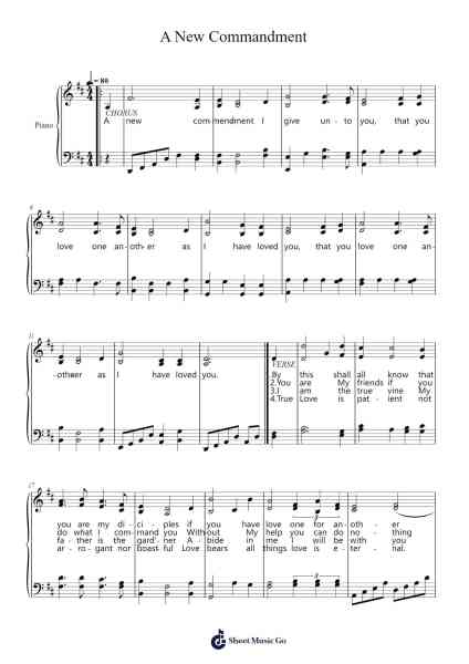 A New Commandment Sheet Music by undefined-Arr.Bosphia Wisell