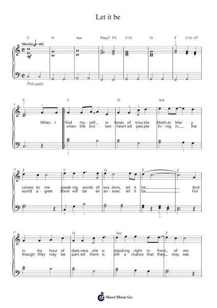 Let it be Sheet Music by The Beatles-Arr.Lowell
