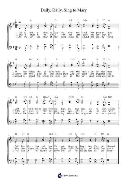 Daily, Daily, Sing to Mary Sheet Music by Traditional-Arr.Watloise Fredgee