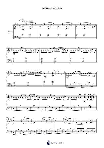 Akuma no Ko Sheet Music by Ai Higuchi-Arr.Gedia