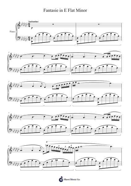 Fantasie in E Flat Minor Sheet Music by ksanselt-Arr.Betle