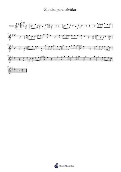 Zamba para olvidar Sheet Music by Daniel Toro-Arr.Hartkeats