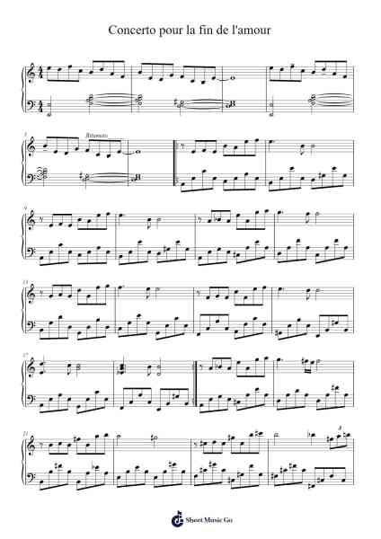 Concerto pour la fin de l'amour Sheet Music by Francis Lai-Arr.Poundpe
