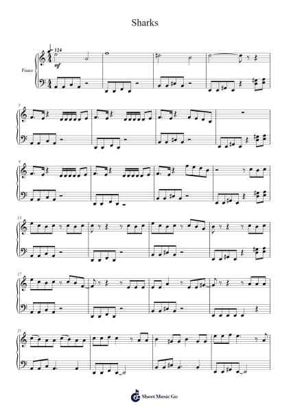Sharks Musica per pianoforte di Imagine Dragons - Arr.Harruth