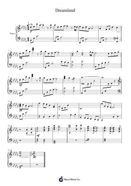 Dreamland Sheet Music by Shunsuke Tsuchiya-Arr.Hoyving