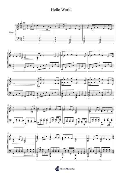 Hello World Sheet Music by Alan Walker-Arr.Dolamb Strafay