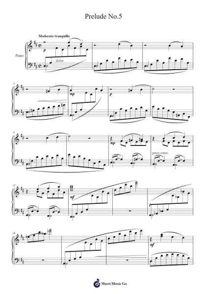 Prelude No.5 Sheet Music by Isaak Berkovich-Arr.Toutchill