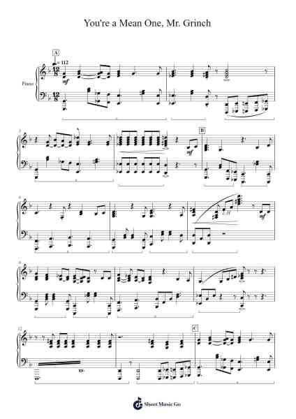You're a Mean One, Mr. Grinch Sheet Music by Albert Hague-Arr.Kathtta
