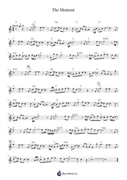 The Moment Sheet Music by Kenny G-Arr.Lynzoe Haybob