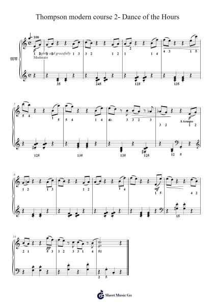 Thompson modern course 2- Dance of the Hours Sheet Music by John Thompson-Arr.Watblack Jackcoln