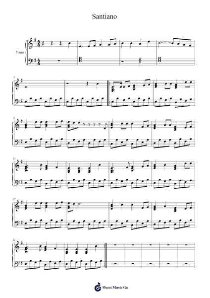 Santiano Sheet Music by Santiano-Arr.Burnelett Loncil