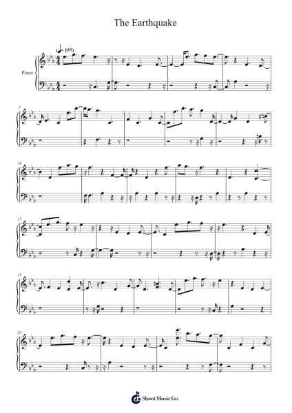 The Earthquake Sheet Music by tigr1620-Arr.Swinfred Clarkdiah