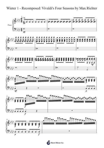 Winter 1 - Recomposed : Vivaldi's Four Seasons by Max Richter Sheet Music by Max Richter-Arr.Simpmark