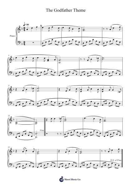 The Godfather Theme Sheet Music by Nino Rota-Arr.Jackbing Priceliot