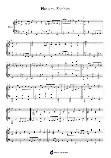 Plants vs. Zombies Notenblatt von Laura Shigihara-Arr.Melra Consmer