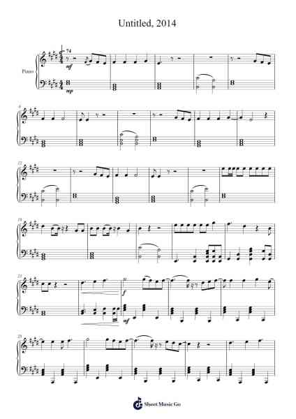 Untitled, 2014 Sheet Music by -Arr.Cookjoe