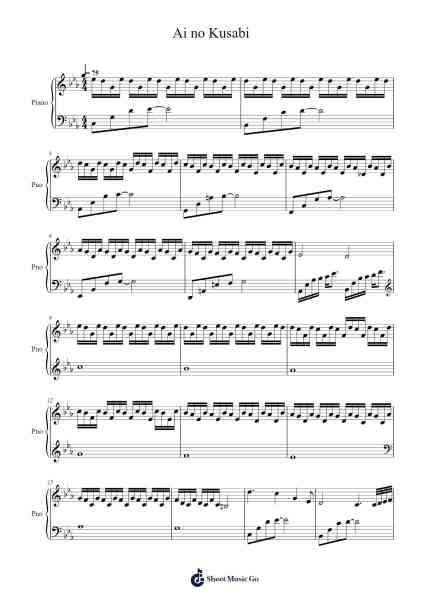 Ai no Kusabi Sheet Music by Gwennick Zanggar-Arr.Evertrine Curcent