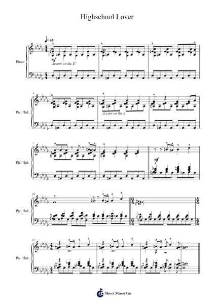 Highschool Lover Sheet Music by Air-Arr.Kayrist