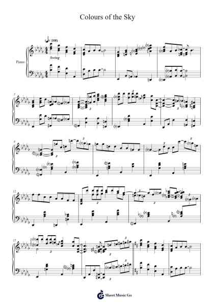 Colours of the Sky Sheet Music by Virene Lesjay-Arr.Hooshua