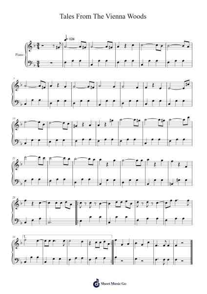 Tales from the Vienna Woods, Op. 325 Sheet Music by Johann Strauss II-Arr.Francespkins Vicpham