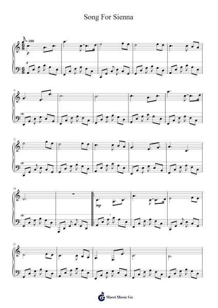 Song For Sienna Sheet Music by Brian Crain-Arr.Spenvice