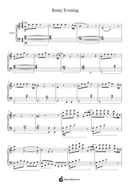 Rainy Evening Sheet Music by Dylan Rhys Freeman-Arr.Chloepole
