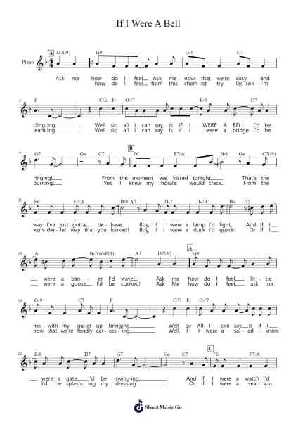 If I Were A Bell Sheet Music by Frank Loesser-Arr.Jofield