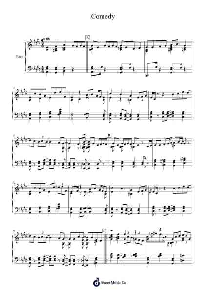 Comedy Sheet Music by Gen Hoshino-Arr.Wordfoe Hymar