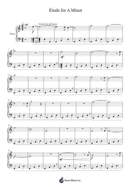 Étude for A Minor Sheet Music by Tobias Lilja-Arr.Copharine