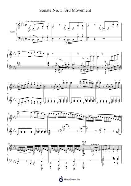 Sonate No. 5, 3rd Movement Sheet Music by Ludwig van Beethoven-Arr.Mattbart Stephy