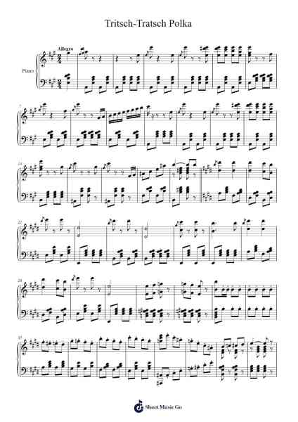 Tritsch-Tratsch-Polka, Op. 214 Sheet Music by Johann Strauss Jr.-Arr.Blychel