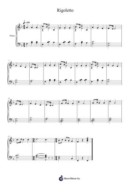 La Donna e Mobile from Rigoletto Musica per pianoforte di Giuseppe Verdi - Arr.Charalph