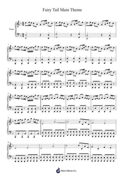 Fairy Tail Main Theme Sheet Music by Yasuharu Takanashi-Arr.Temky Pisoll