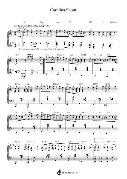 Carolina Shout Sheet Music by James Price Johnson-Arr.Mansva Gailtram
