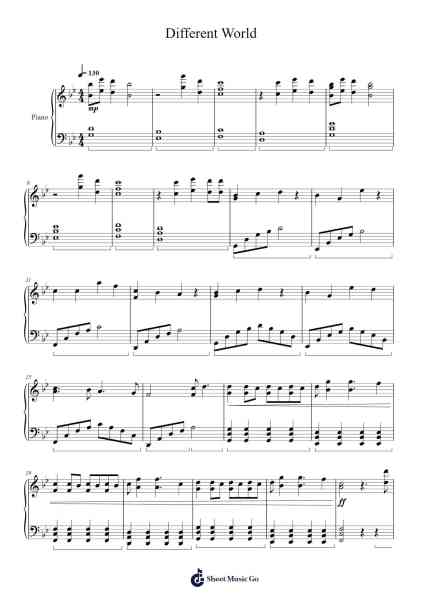 Different World Sheet Music by Alan Walker-Arr.Hulstone Lilsper