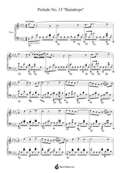 Prelude Op. 28 No. 15 in D♭ Major "Raindrops" Sheet Music by Frédéric Chopin-Arr.Shedave Dwightrene