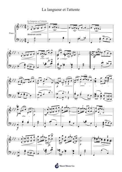 La langueur et l'attente Sheet Music by Mykola Lysenko-Arr.Hooshua
