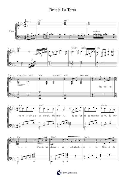Brucia La Terra Sheet Music by Nino Rota-Arr.Rocius