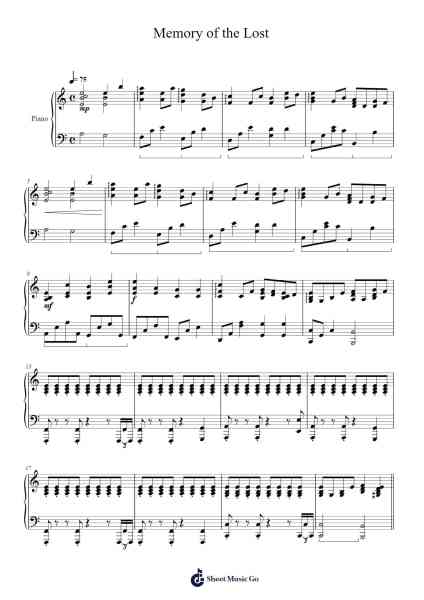 Memory of the Lost Sheet Music by Go Shiina-Arr.Cumrusk Wescky