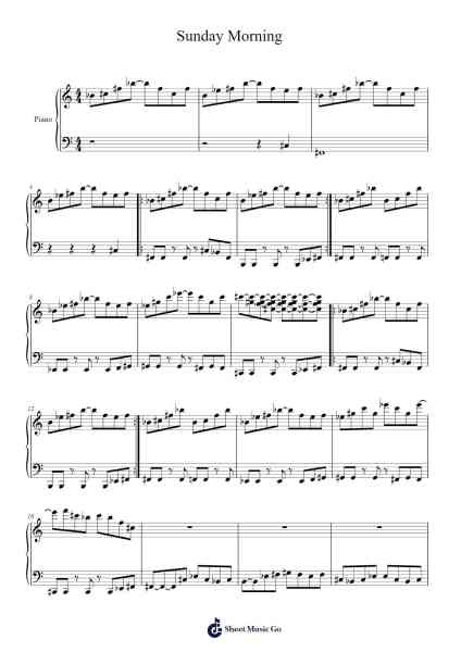 Sunday Morning Musica per pianoforte di The Velvet Underground - Arr.Lesvien Billjay