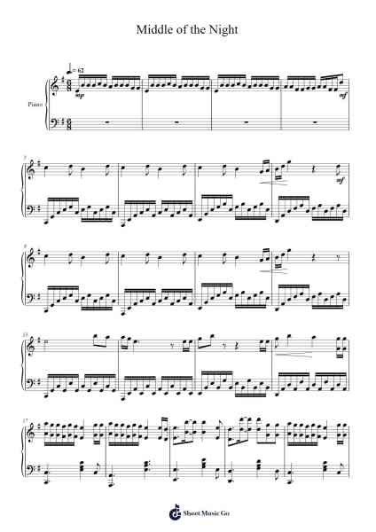 Middle of the Night Sheet Music by Elley Duhé-Arr.Peay