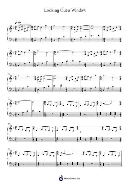 Looking Out a Window Sheet Music by Andrew London-Arr.Houscar Moulwat