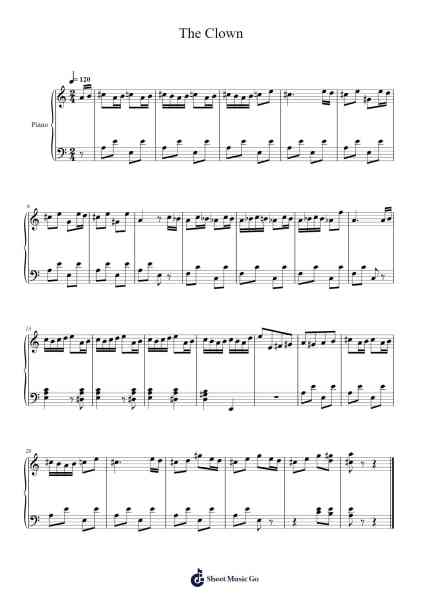 The Clown Sheet Music by Dmitri Kabalevsky-Arr.Lesdes Sadel