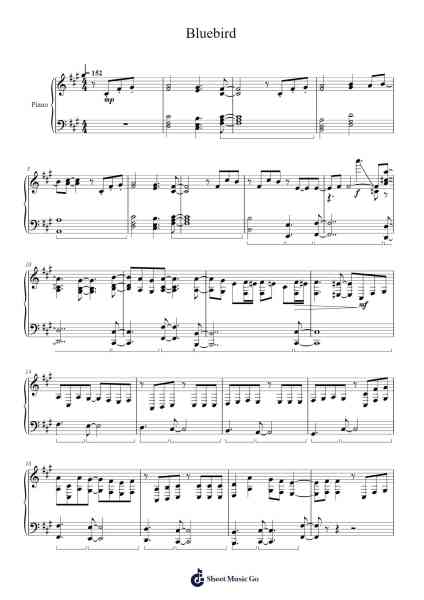 Bluebird Sheet Music by Ikimono-Gakari-Arr.Halemorse