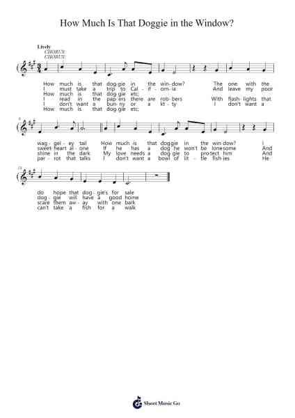 How Much is that Doggie in the Window? Sheet Music by Patti Page-Arr.Lenshaw