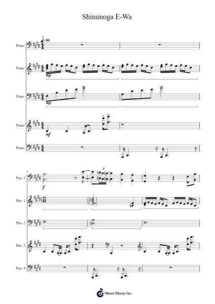 Shinunoga E-Wa Sheet Music by Fujii Kaze-Arr.Bushdiah Kenthood