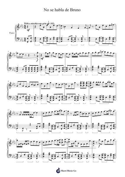 No se habla de Bruno Sheet Music by Morsefra Funkel-Arr.Huttling Blithebelle