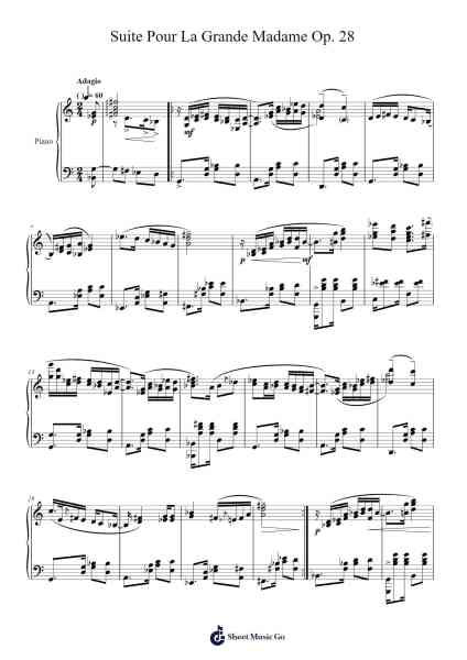 Tango - Suite Pour La Grande Madame Op. 28 Sheet Music by TropNK-Arr.Benga