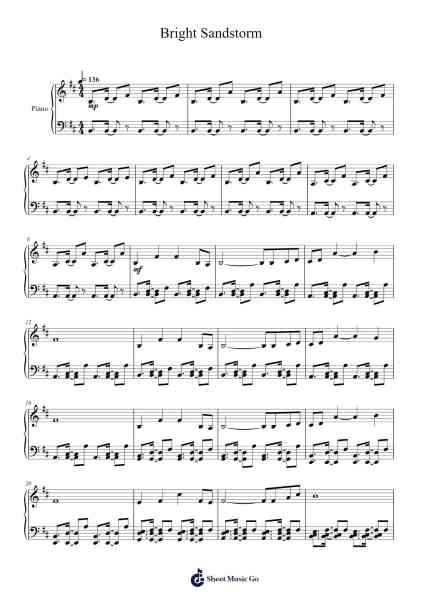 Bright Sandstorm Sheet Music by Takeru Kanazaki-Arr.Carlwilde Yonngcam